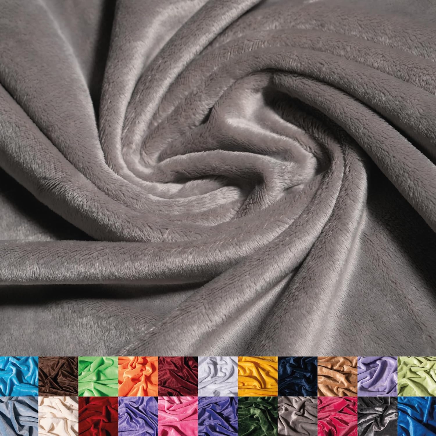 Soft Silver Minky Fabric by The Yard for Blankets & Apparel