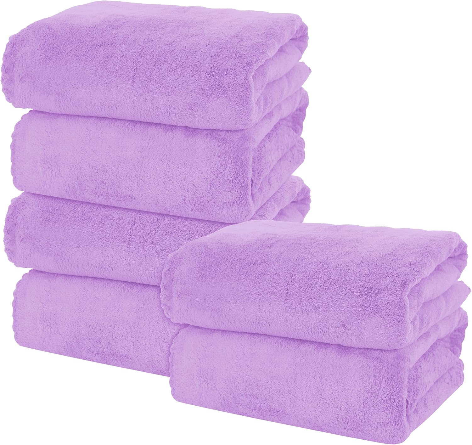 Premium Microfiber Coral Velvet Bath Towel Set - 6 Pack Quick Dry