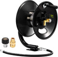 Pressure Washer Hose Reel 100ft - Heavy Duty Manual Steel Reel