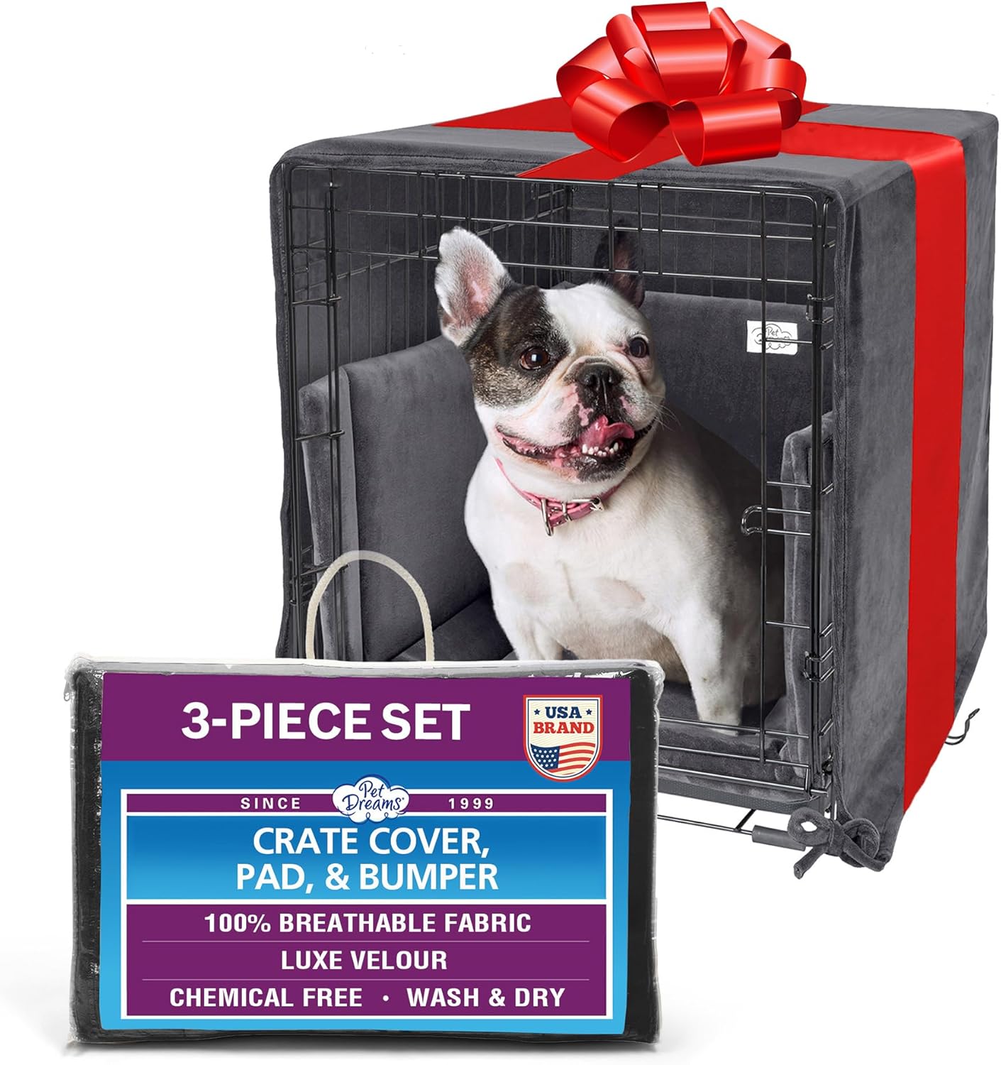 Pet Dreams 3-Piece Dog Crate Set for Cozy Comfort & Safety