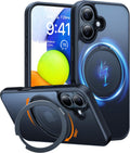 TORRAS 360 Rotatable Magnetic Stand Case for iPhone 16 - Slim 16ft