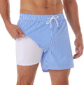 Mens Swim Trunks with Compression Liner - Quick Dry 5in Inseam