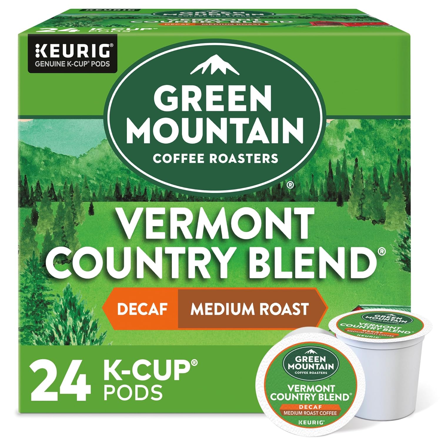 Green Mountain Coffee Roasters Vermont Country Blend Decaf Pods
