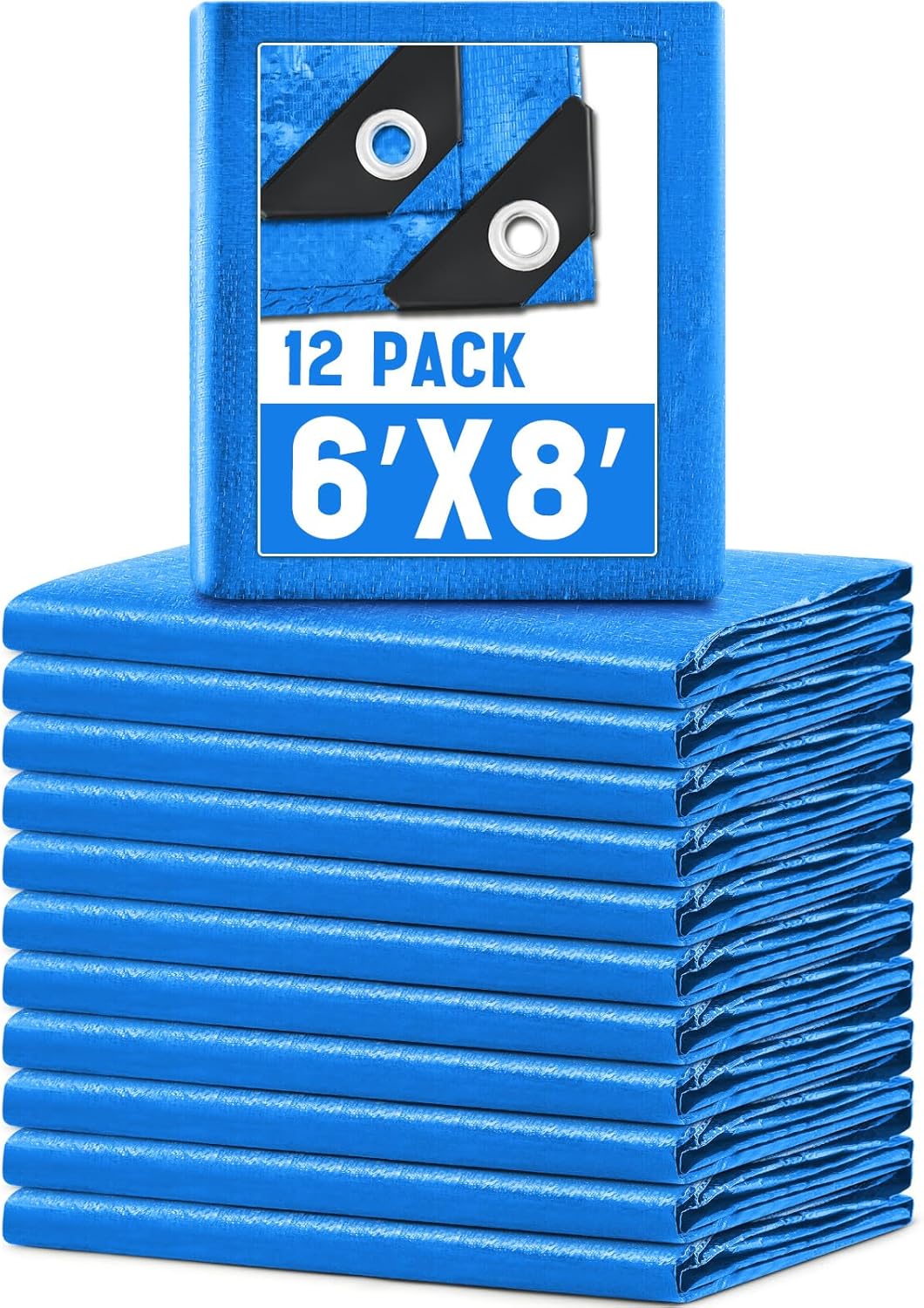 Heavy Duty Waterproof Tarps 12 Pack for Outdoor Protection