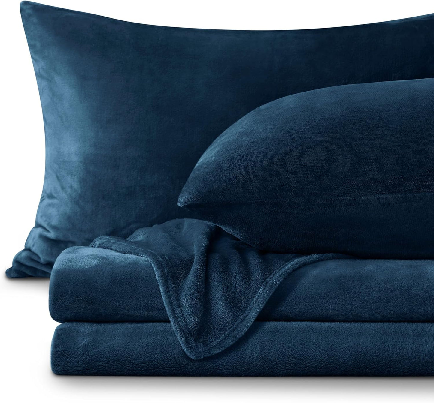 BEDELITE Flannel Sheets King Size Navy - Super Soft Fleece Set