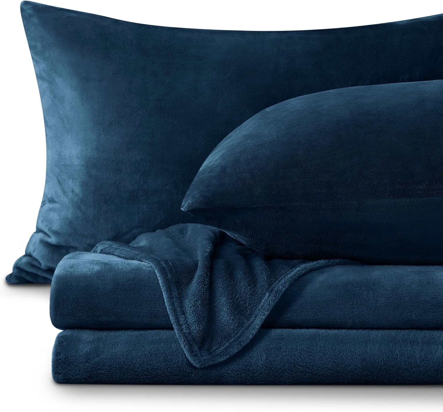 BEDELITE Flannel Sheets King Size Navy - Super Soft Fleece Set