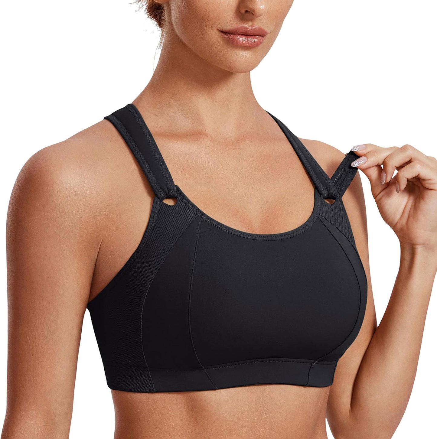 SYROKAN Women's Sports Bra High Impact Adjustable Supportive Fit