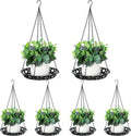 Enhon 6 Pack Metal Hanging Planter for Indoor Outdoor Use
