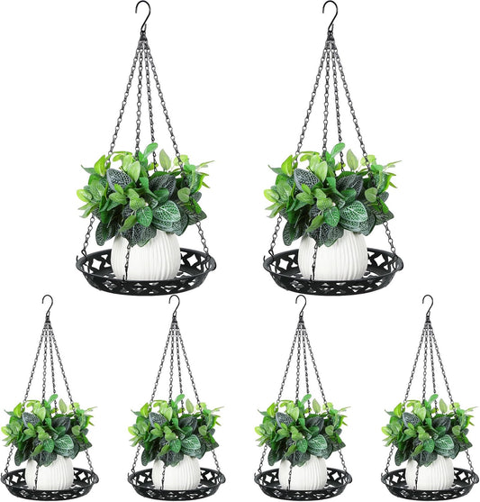 Enhon 6 Pack Metal Hanging Planter for Indoor Outdoor Use