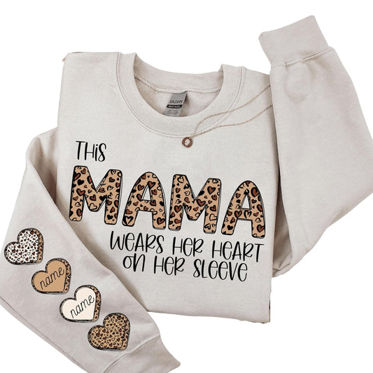 Personalized Mama Leopard Print Custom Hoodie
