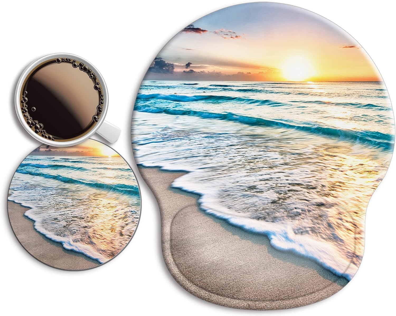 Comfort Gel Mouse Pad & Coaster Set - Pain Relief & Support