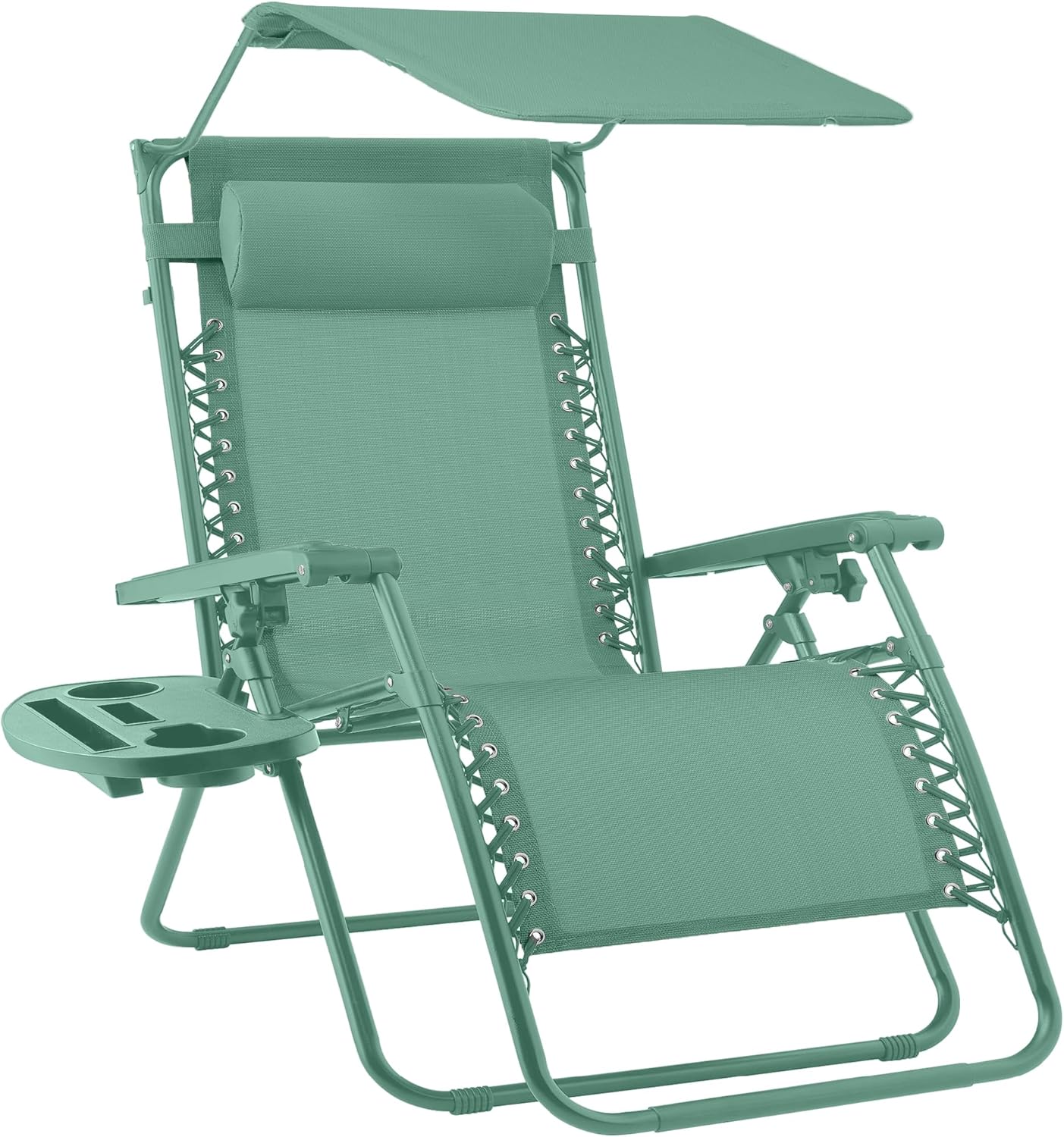Folding Zero Gravity Outdoor Recliner Lounge Chair with Canopy