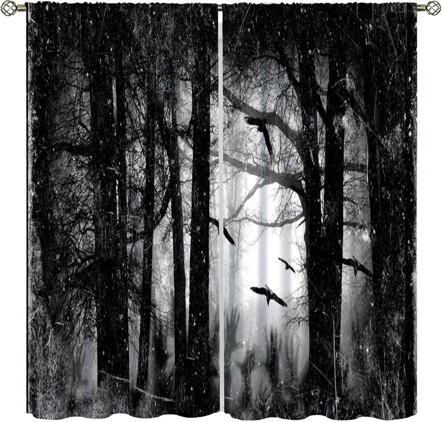 Foggy Forest Blackout Curtains - Spooky Halloween Vibes