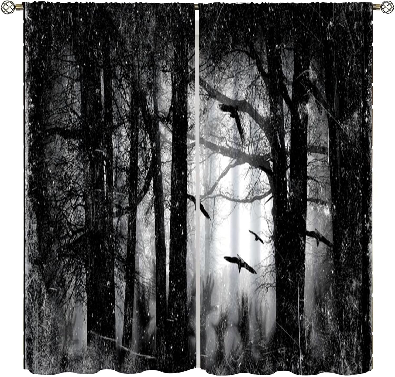 Foggy Forest Blackout Curtains - Spooky Halloween Vibes