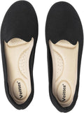 Veittes Women's Wide Width Flats Shoes - Comfortable Knitted Ballet