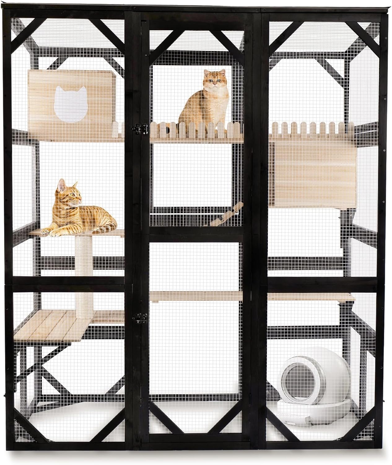 Large Catio Outdoor Cat Enclosure for Multiple Cats and Kittens