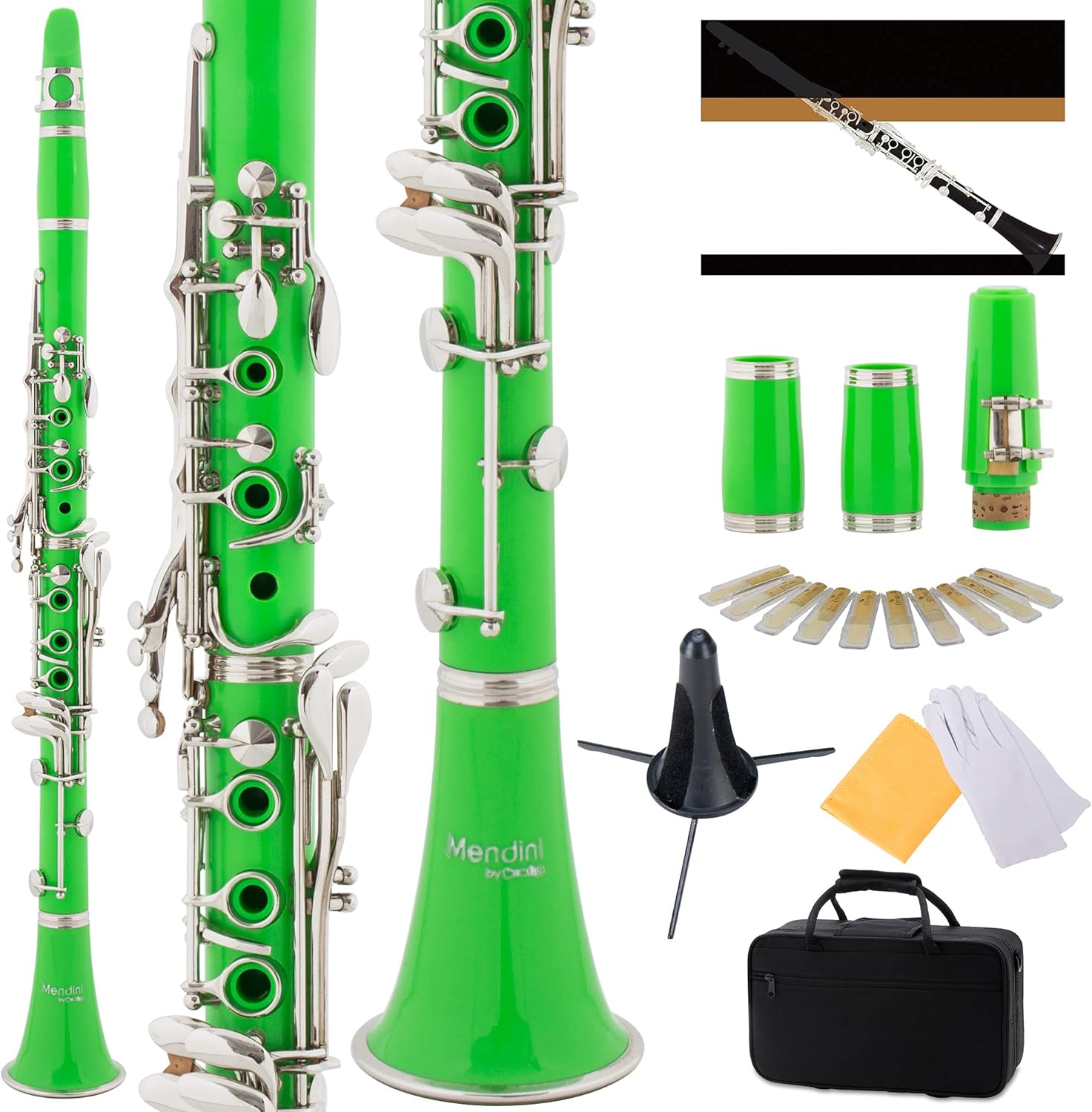 Mendini B Flat Clarinet for Beginners - Ebonite Bb Clarinet