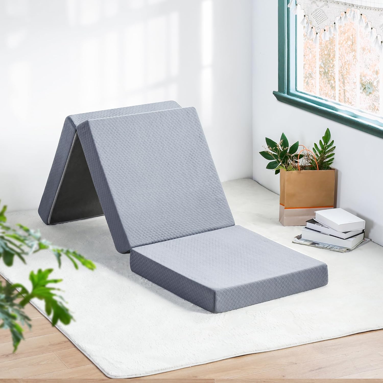 Olee Sleep Tri-Folding Memory Foam Mattress Topper for Comfort