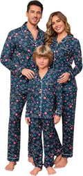 Family Christmas Matching Pajamas Set - Long Sleeve Button-Down