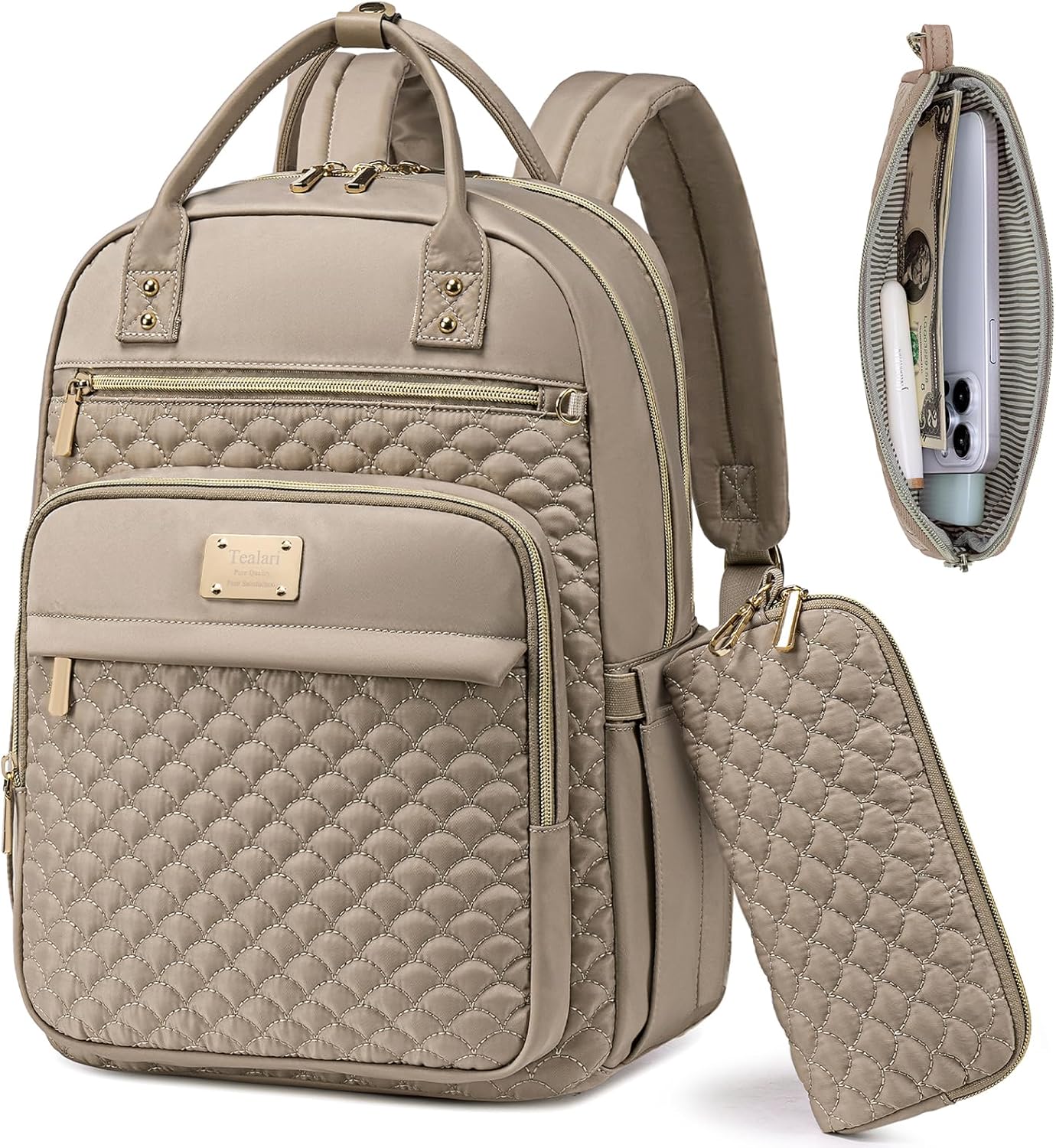 Stylish Waterproof Laptop Backpack for Women with Wallet