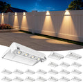 Solar Fence Lights Outdoor 20 Pack - Warm White LED Step Lights