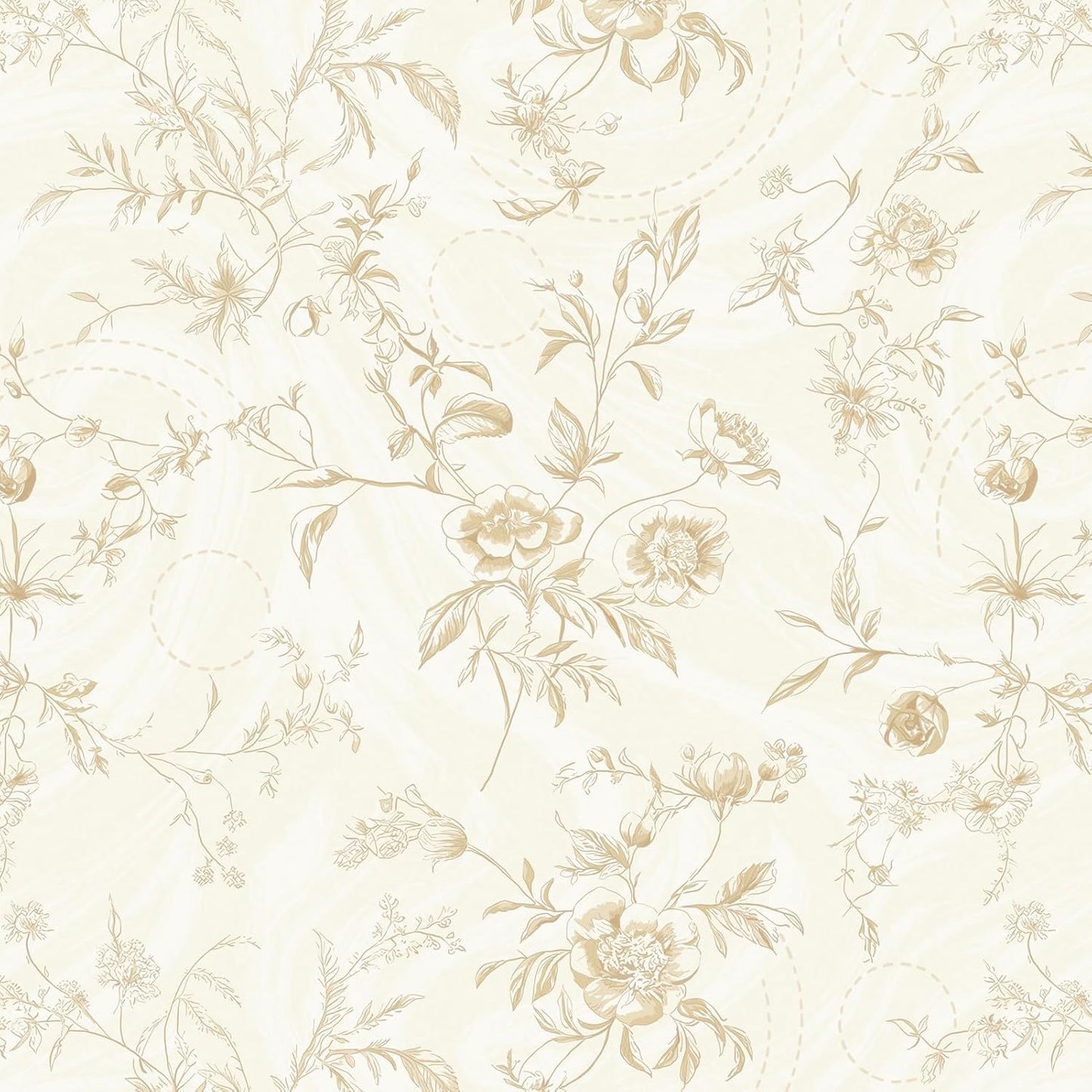 Dimoon Floral Wallpaper Peel and Stick Vintage Neutral Design