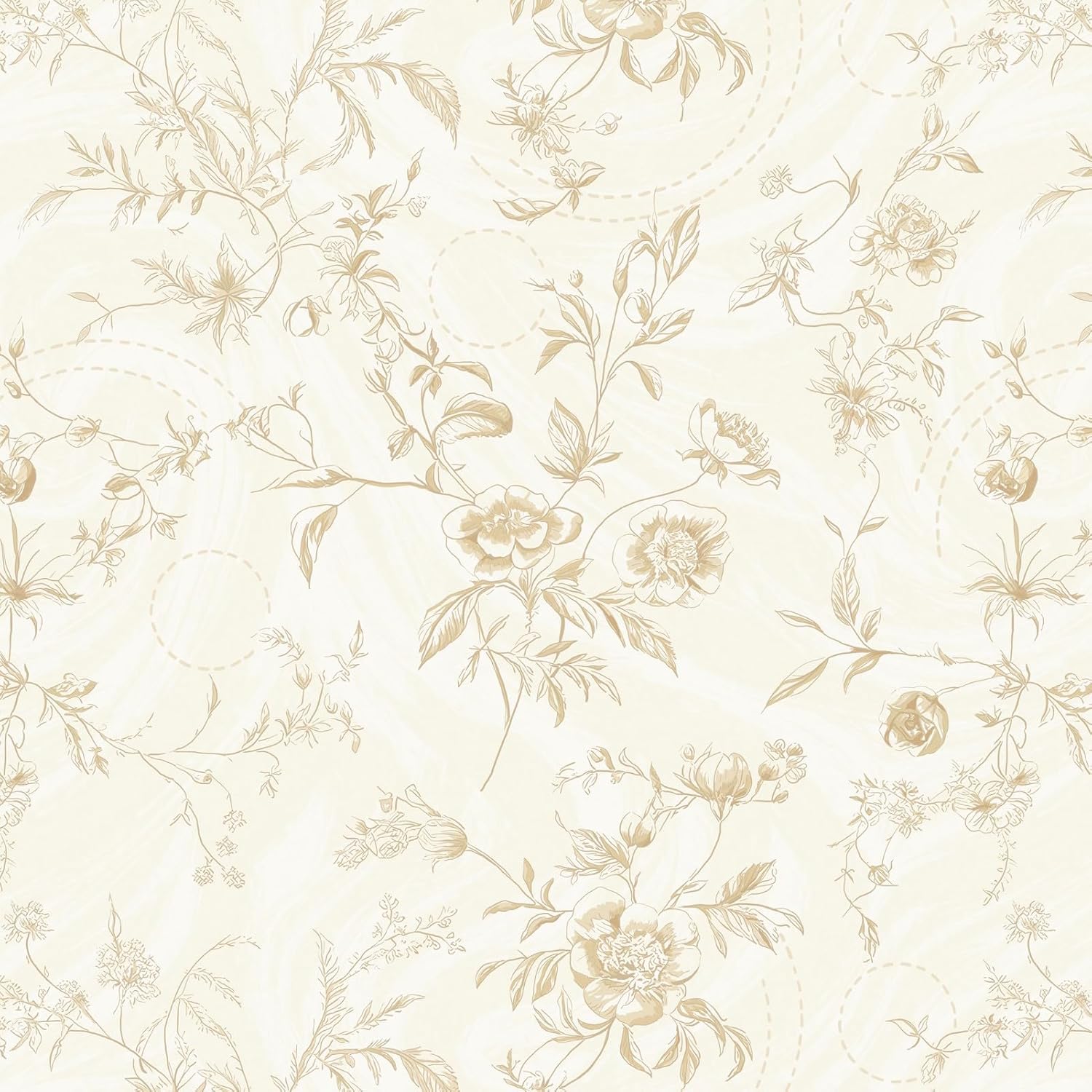 Dimoon Floral Wallpaper Peel and Stick Vintage Neutral Design