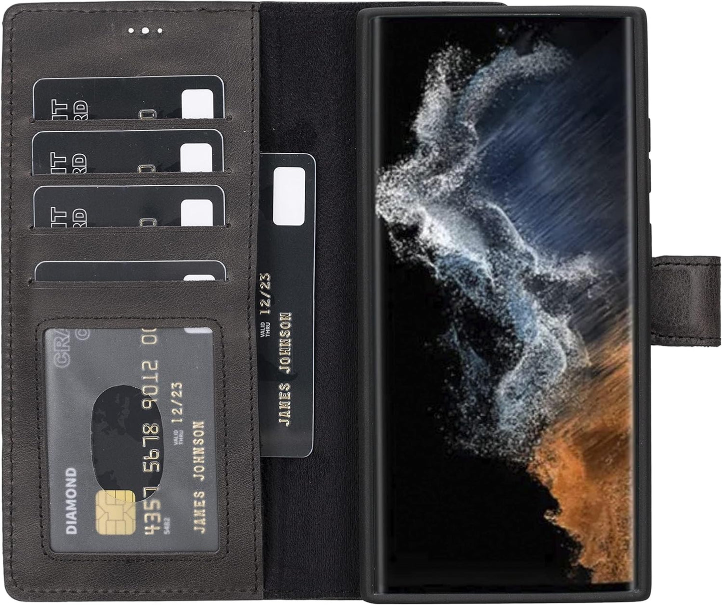Genuine Premium Leather Wallet Case for Samsung Galaxy S24 Ultra
