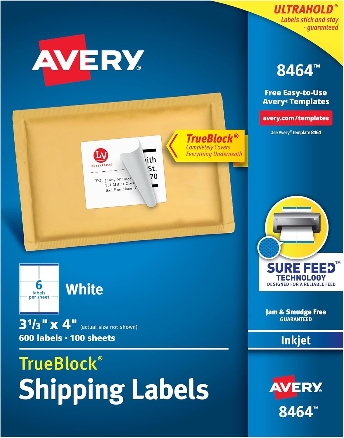 Avery Printable Shipping Labels with Sure Feed Technology