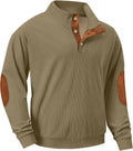 Corduroy Fleece Stand Collar Sweatshirt - Warm Heavyweight Pullover