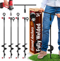 24 inch Ground Anchors Heavy Duty Screw in - Kit of 4