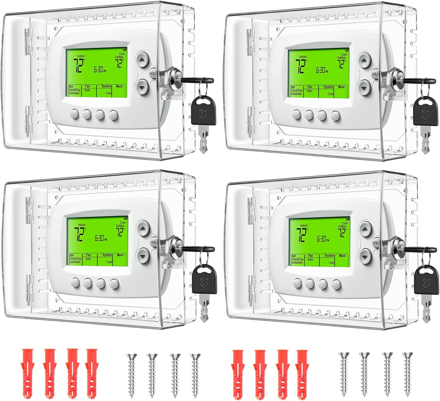 Large Thermostat Lock Box with Key for Secure Temperature Control