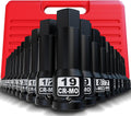 1/2ft Drive Master Impact Hex Bit Socket Set, Metric & SAE - Heavy
