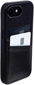 Genuine Leather Card Case for iPhone 16e - Stitched Wallet Protection