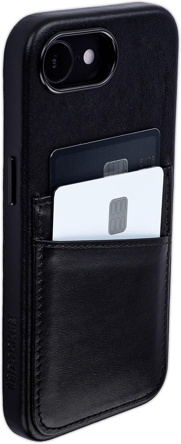 Dockem Genuine Leather Card Case for iPhone 16e - Stylish & Durable