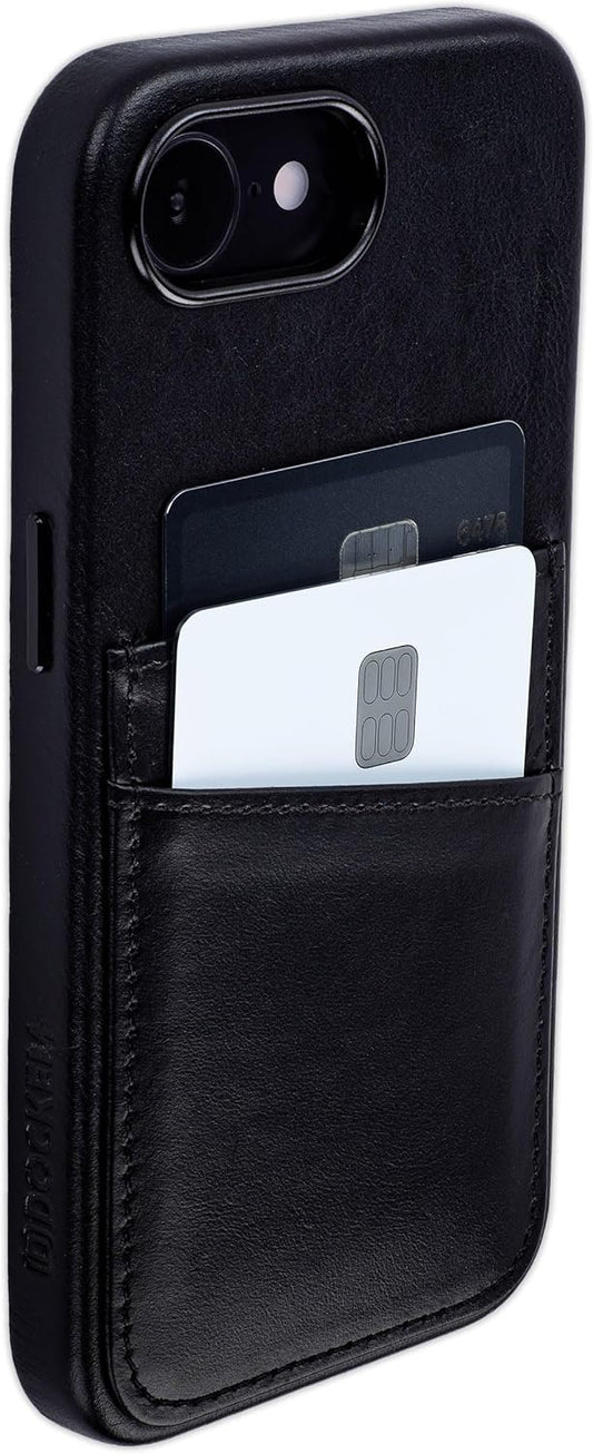 Dockem Genuine Leather Card Case for iPhone 16e - Stylish & Durable