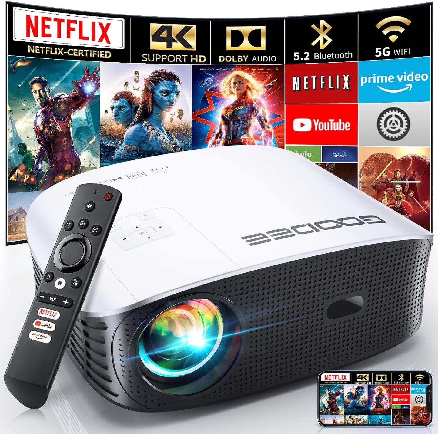 Ultimate Home Theater: GooDee 4K Projector with Dolby Audio