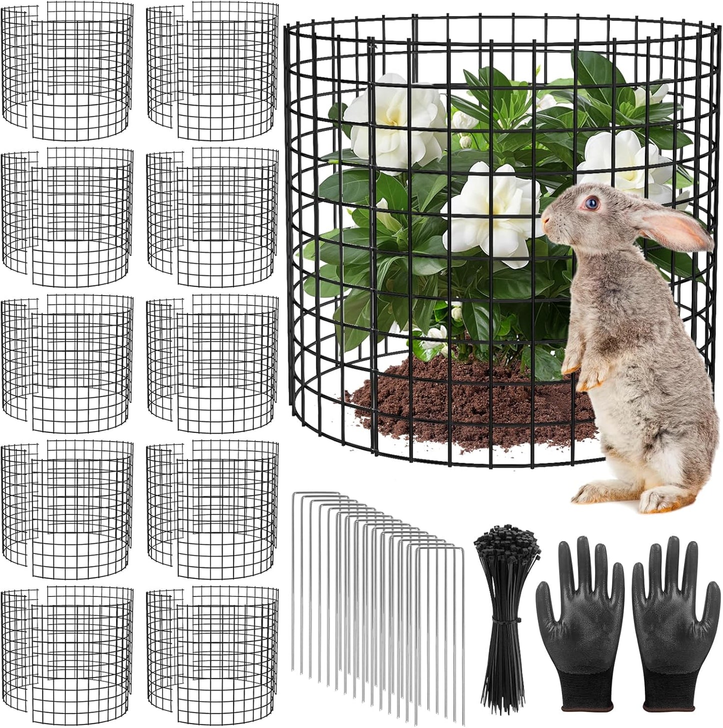 10 Pack Plant Protector Cages for Effective Animal Defense