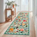 Vintage Floral Non-Slip Runner Rug for Hallways and Kitchens