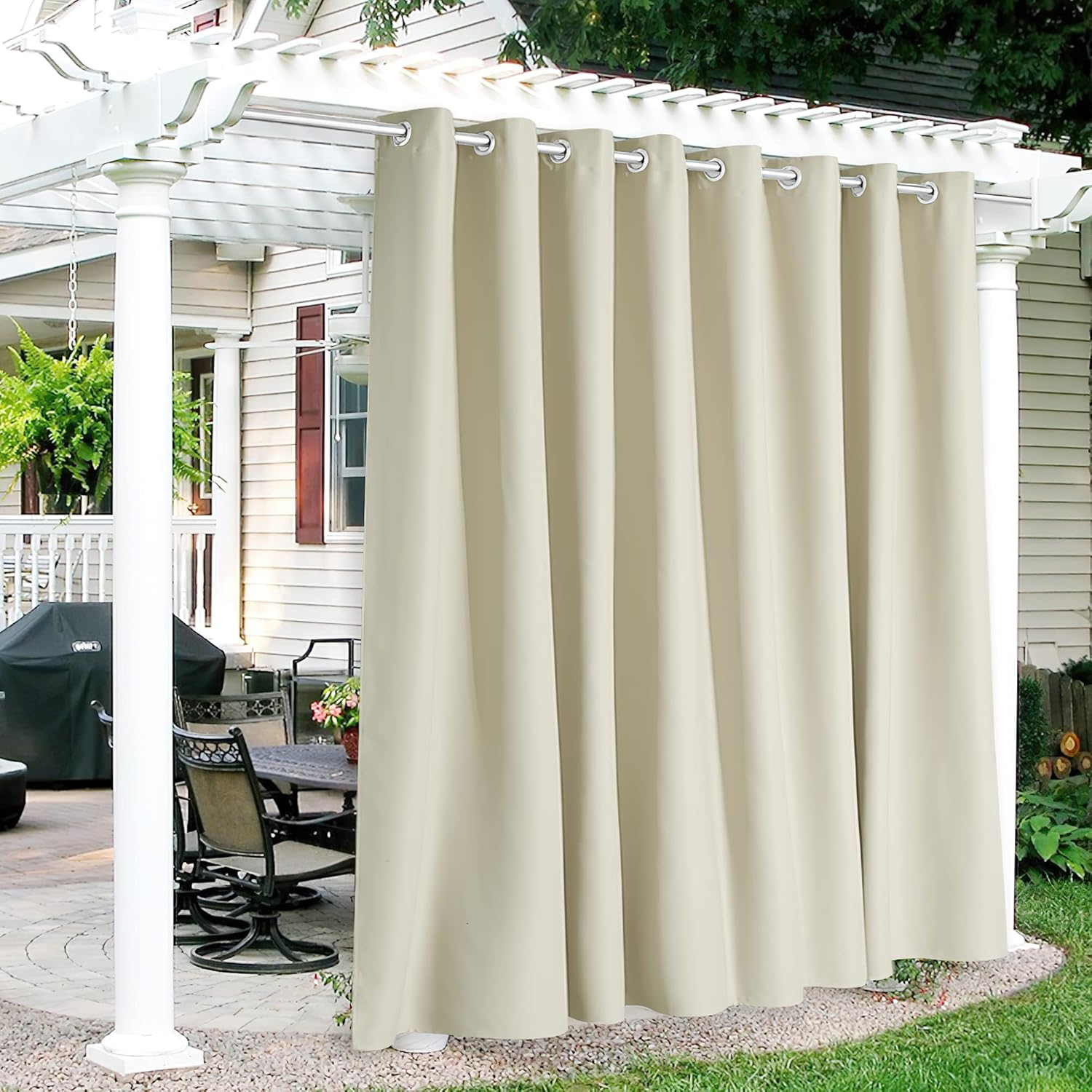 RYB HOME Outdoor Patio Curtains for Privacy and Sunlight Block