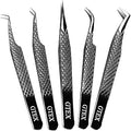 GTEX Lash Tweezers Set of 5 for Eyelash Extensions Precision