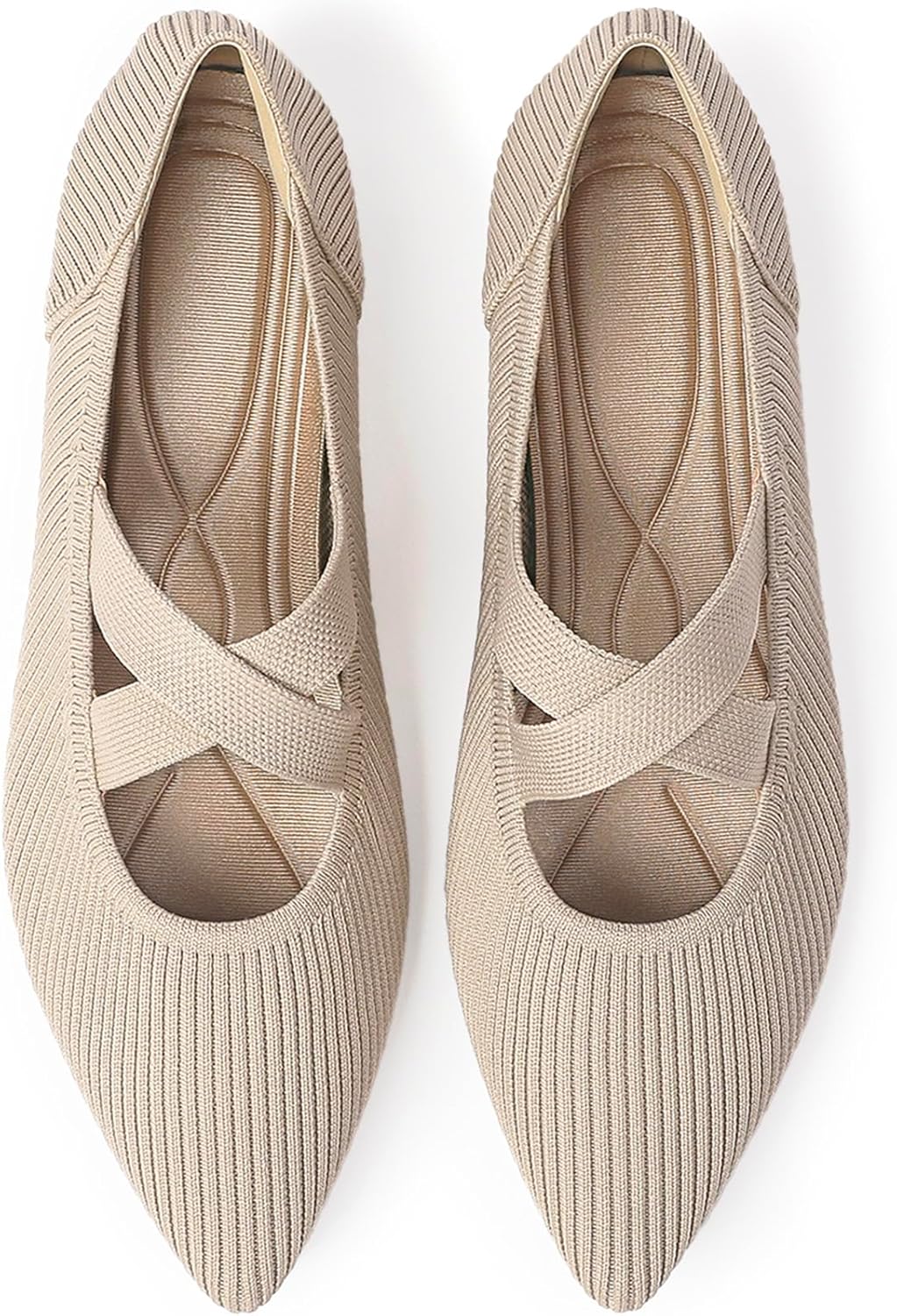 Women's Flats Shoes Pointed Toe Knit Comfortable Dressy Style