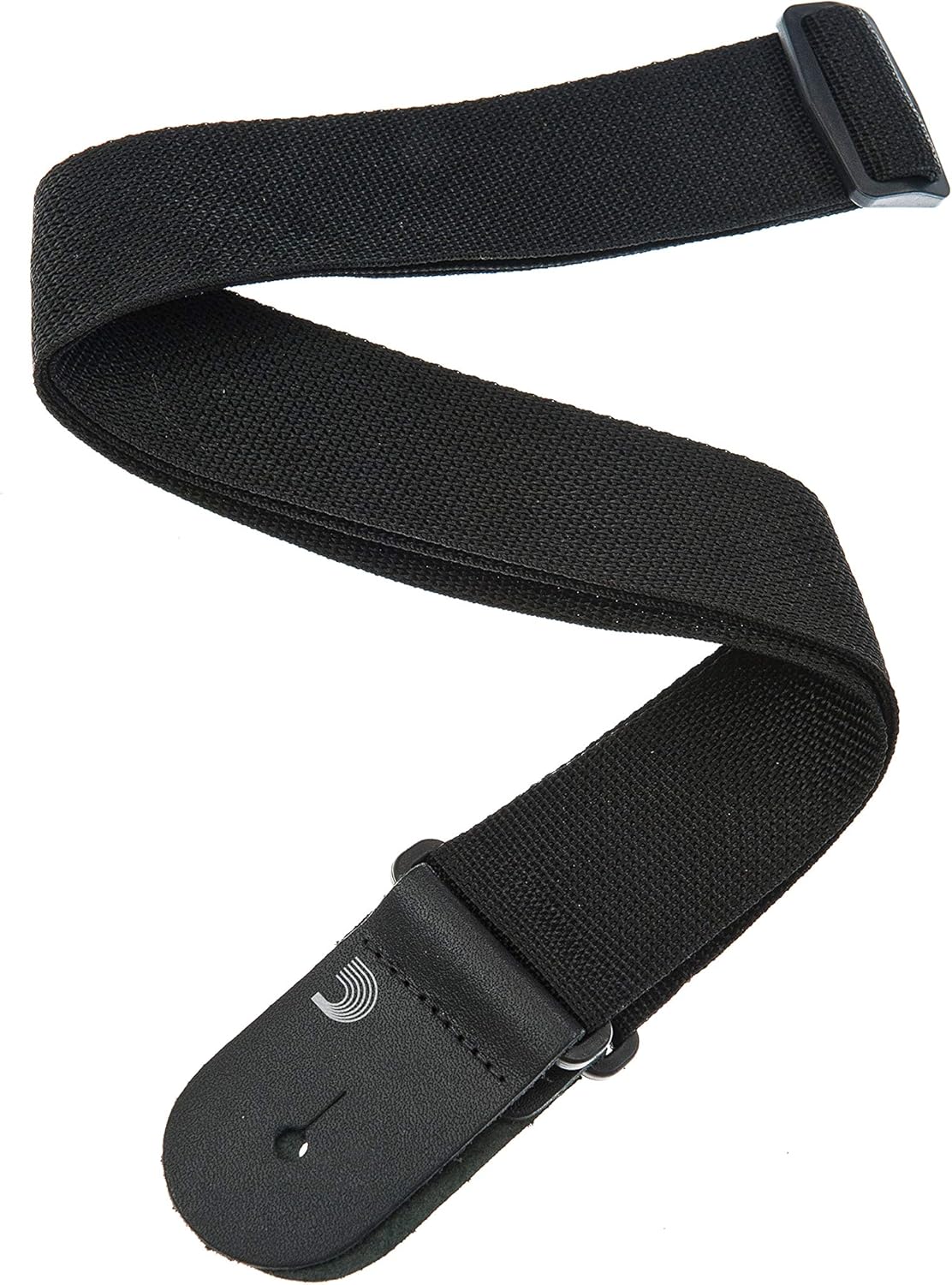 D'Addario 2 Polypropylene Straps: Leather Ends, Black