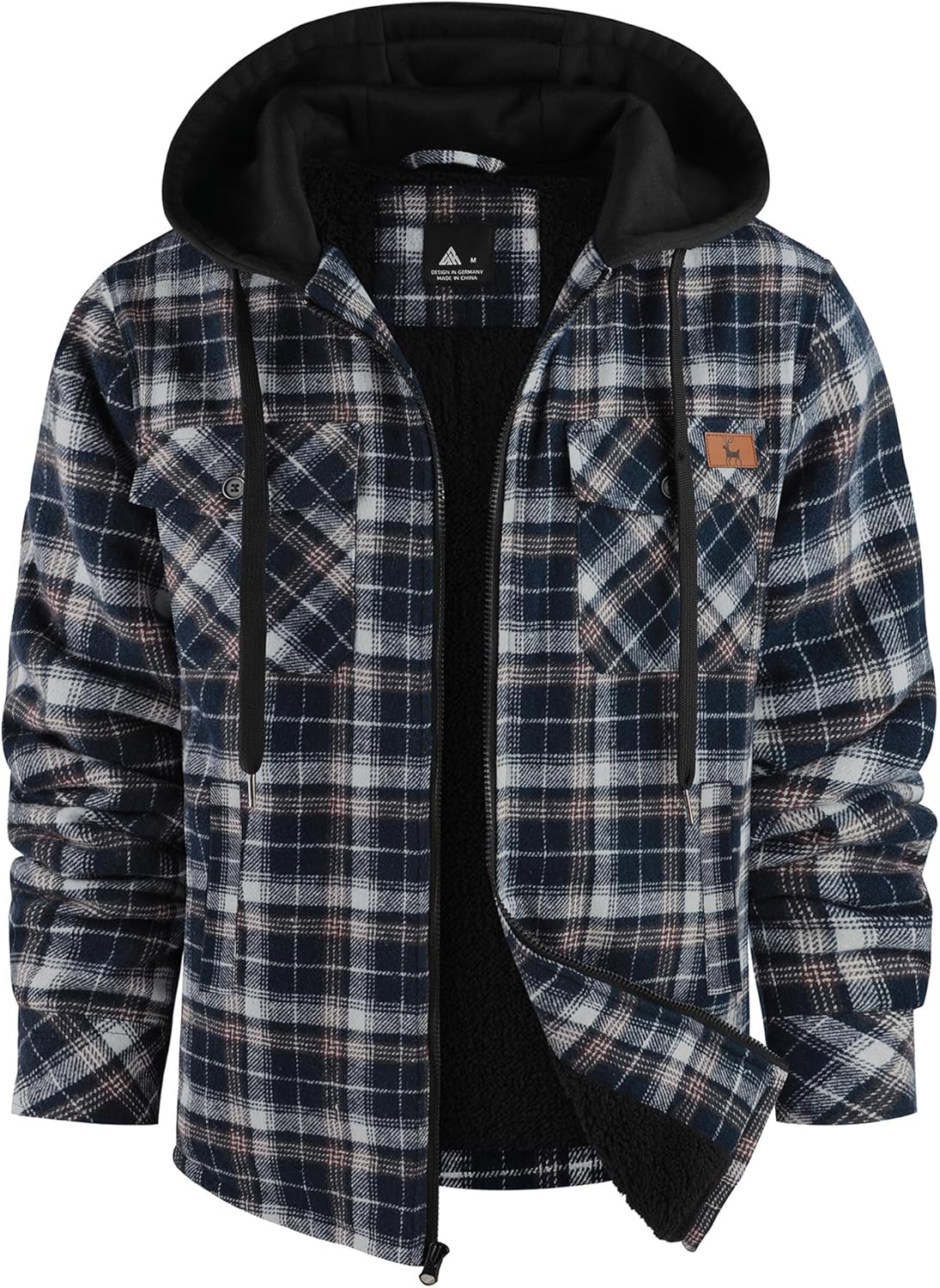 Men's Thick Fleece Plaid Jacket for Winter Warmth and Style