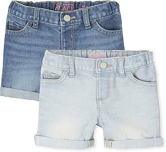 Baby Girls' and Toddler Jean Midi Shorts for Stylish Comfort