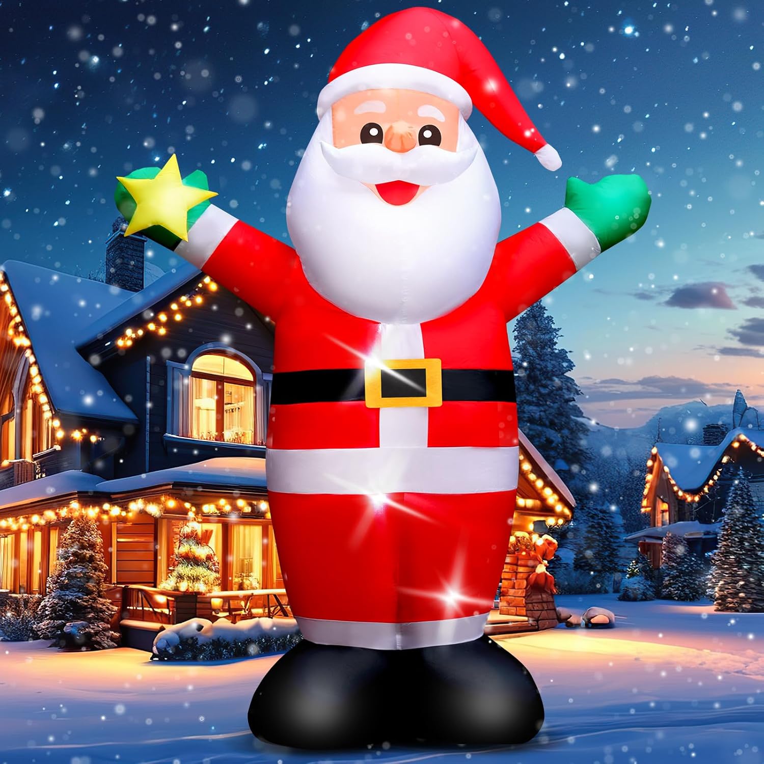 8FT Blow Up Santa Claus Outdoor Decoration for Christmas Fun