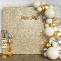Qcity Champagne Gold Shimmer Wall Backdrop for Events and Parties