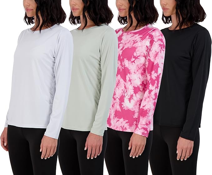 Real Essentials Women's Dry-Fit Tech Stretch Long-Sleeve T-Shirt