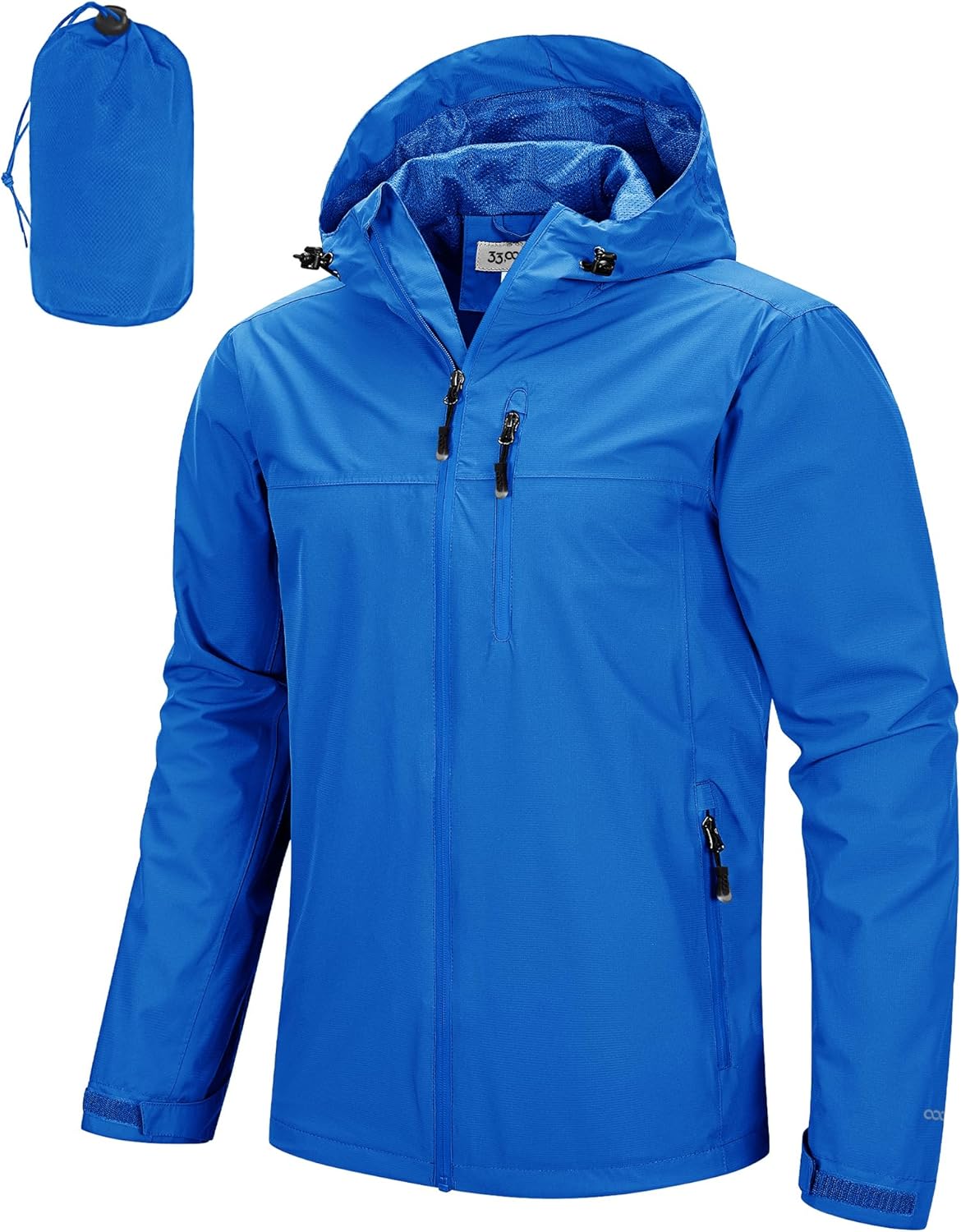 33,000ft Men's Packable Rain Jacket - Lightweight Waterproof Shell