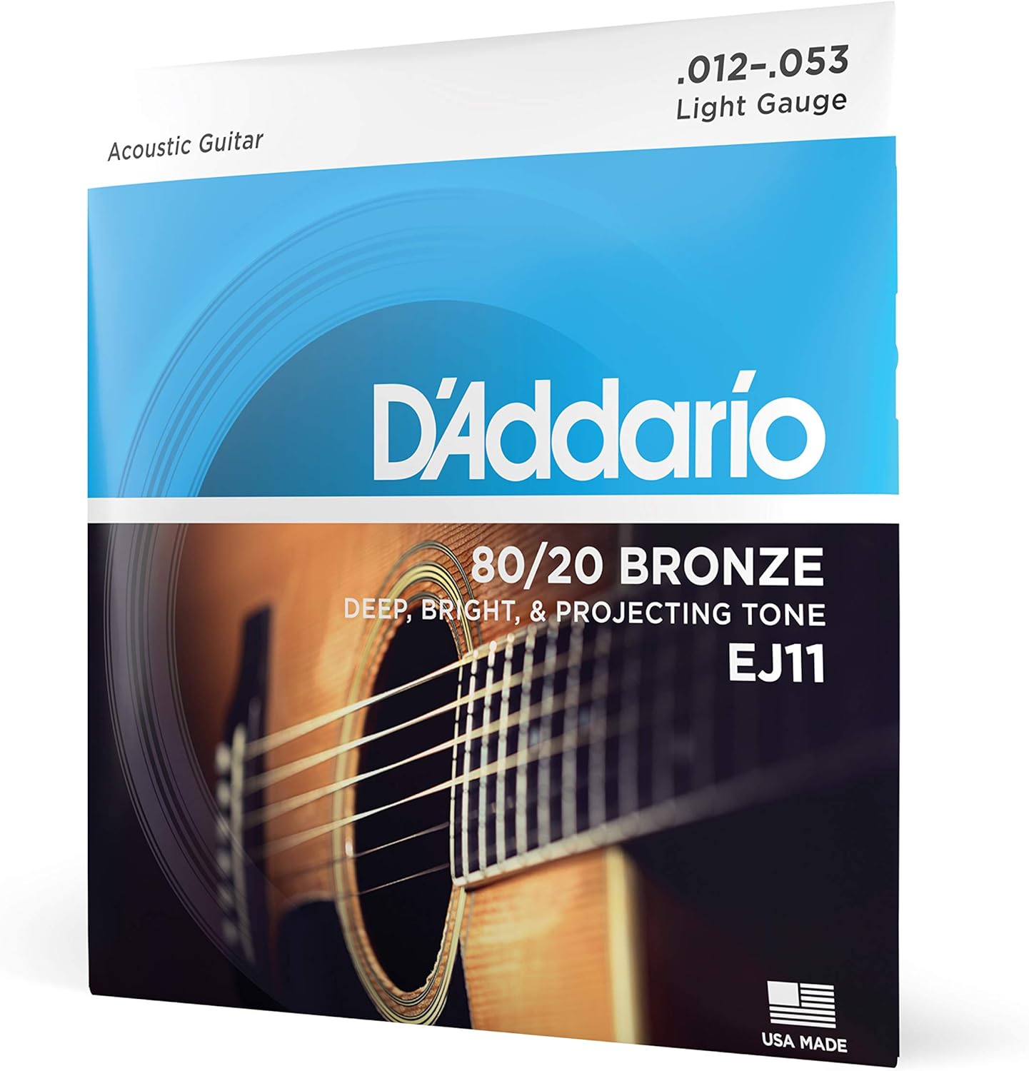 D'Addario EJ11 Light Guitar Strings - Deep, Bright Tone